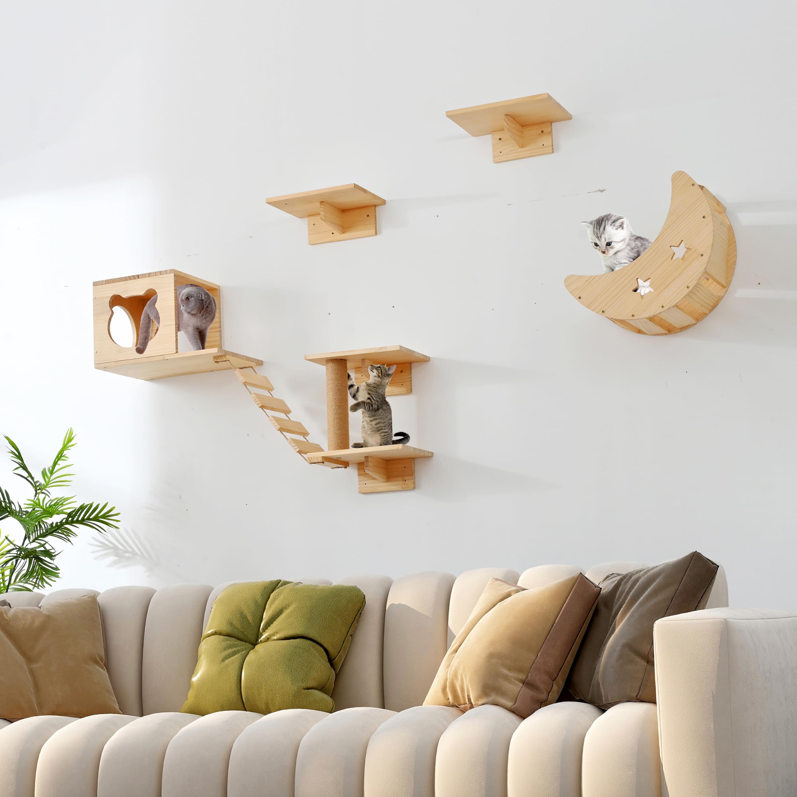 Aoparts Cat Wall Shelves, DIY Wall Mounted Cat Furniture for sale
