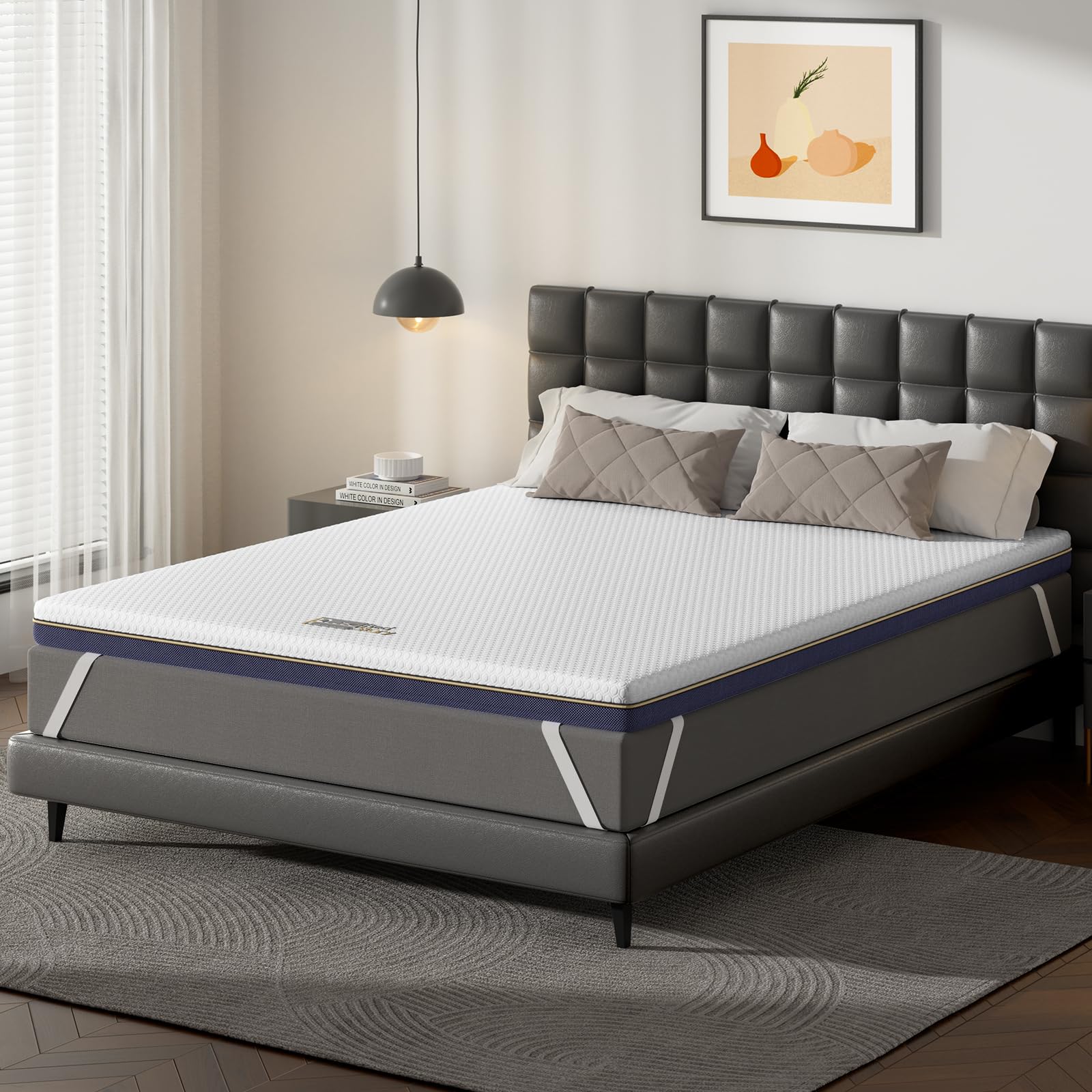 BedStory Topper 180x200cm, 7,5cm Höhe H3&H2 Gel Memory Foam Topper, Öko-TEX Zertifiziert Gelschaum Matratzentopper, Atmungsaktiver Matratzen Topper für Boxspringbett, Hypoallerger Bezug waschbar