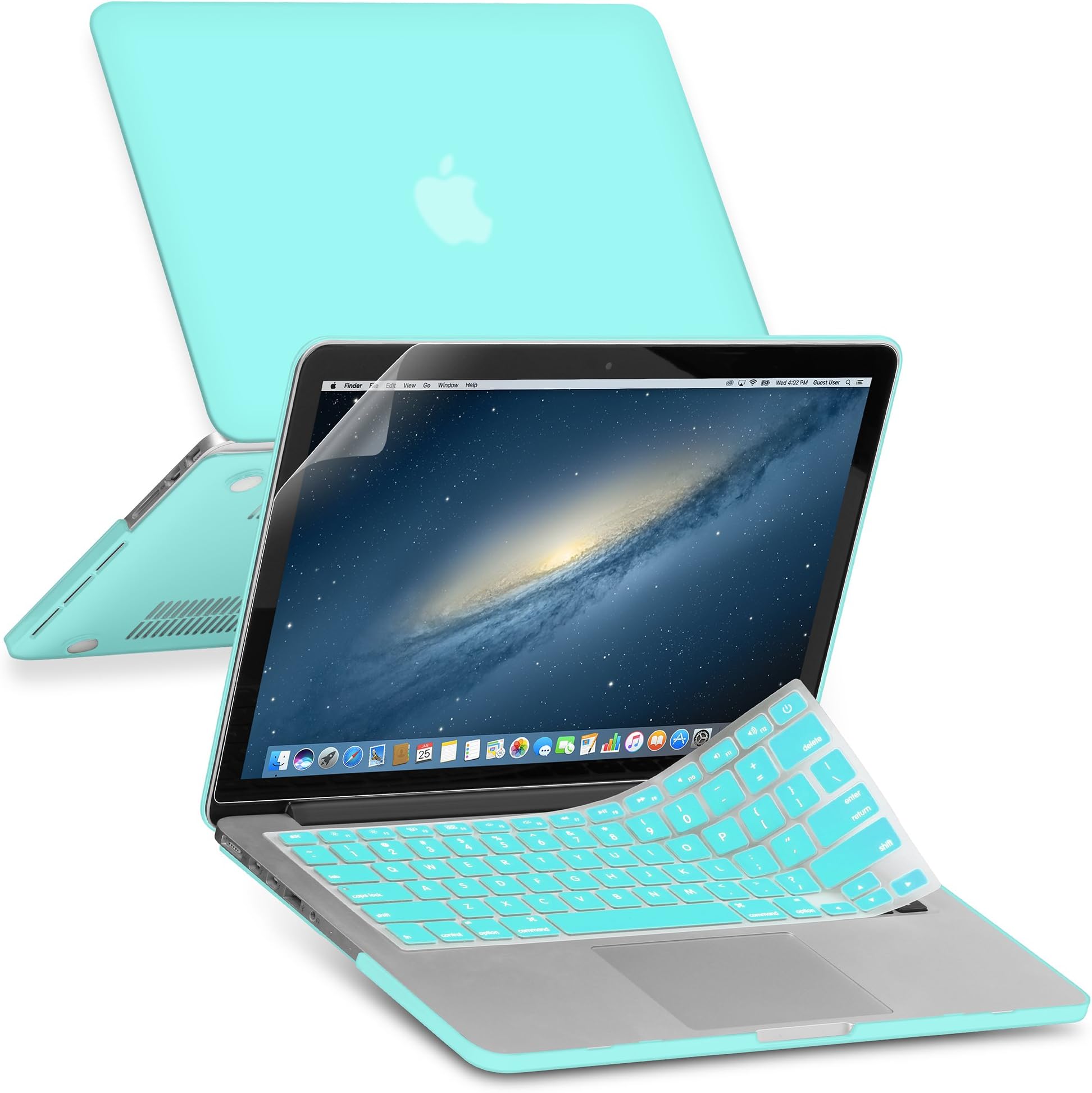 GMYLE Rubber Coated Frosted Hard Shell Case Cover Print Compatible with MacBook Pro 13 inch with Retina Display (Model: A1425 & A1502) - (Robin Egg Blue)