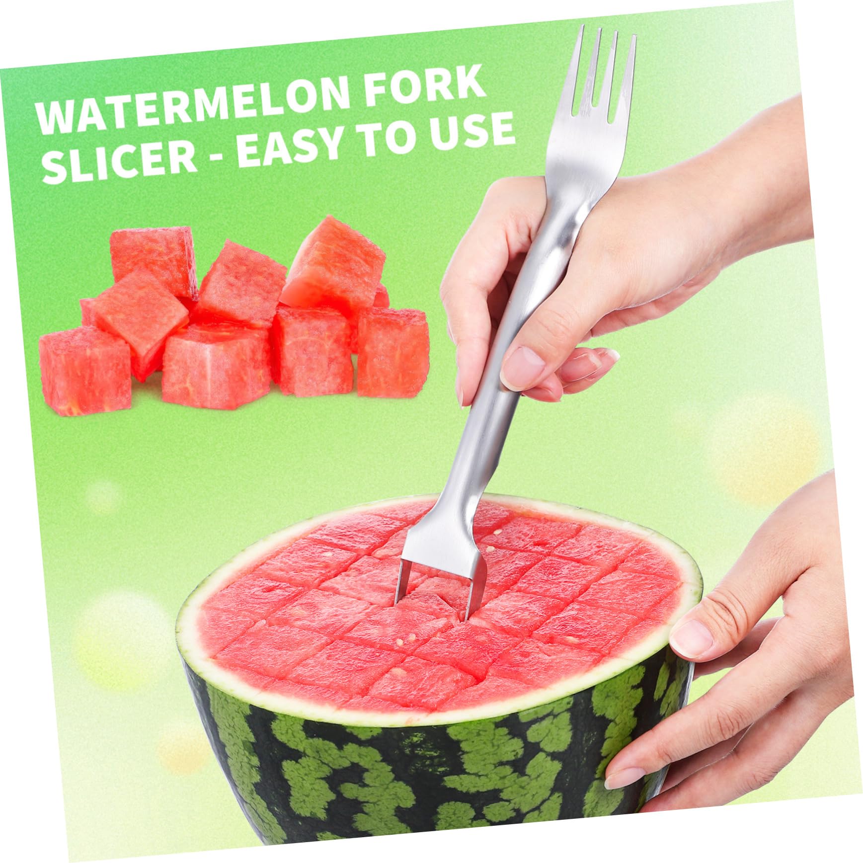 Cabilock Multipurpose Fruit Fork Slicer Watermelon Cutting Tool for Easy Serving Lightweight Portable Kitchen Supplies Safe Odorless Design for Direct Food Contact