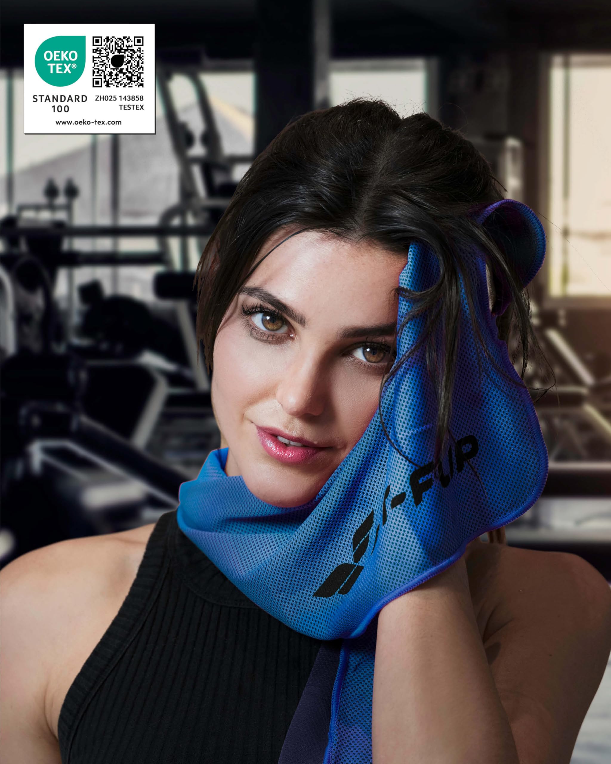 Fit-Flip Asciugamano rinfrescante in Microfibra - Asciugamani refrigerante Perfetto per Lo Sport - Airflip Cooling Towel per Palestra, Tennis, Viaggio, Yoga