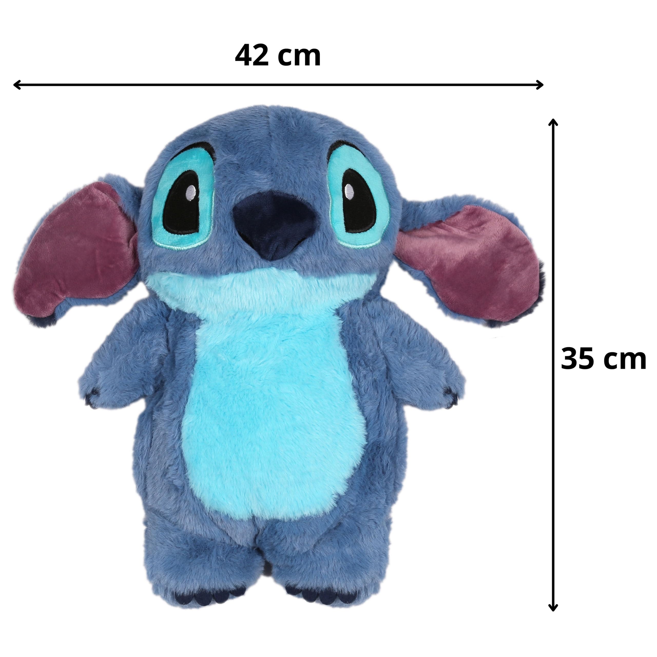 DISNEY Stitch Gummi Wärmflasche mit WEICHEM Bezug, GROSS Wärmflasche mit Wasserbeutel, Maskottchen 750 ml (Stitch)