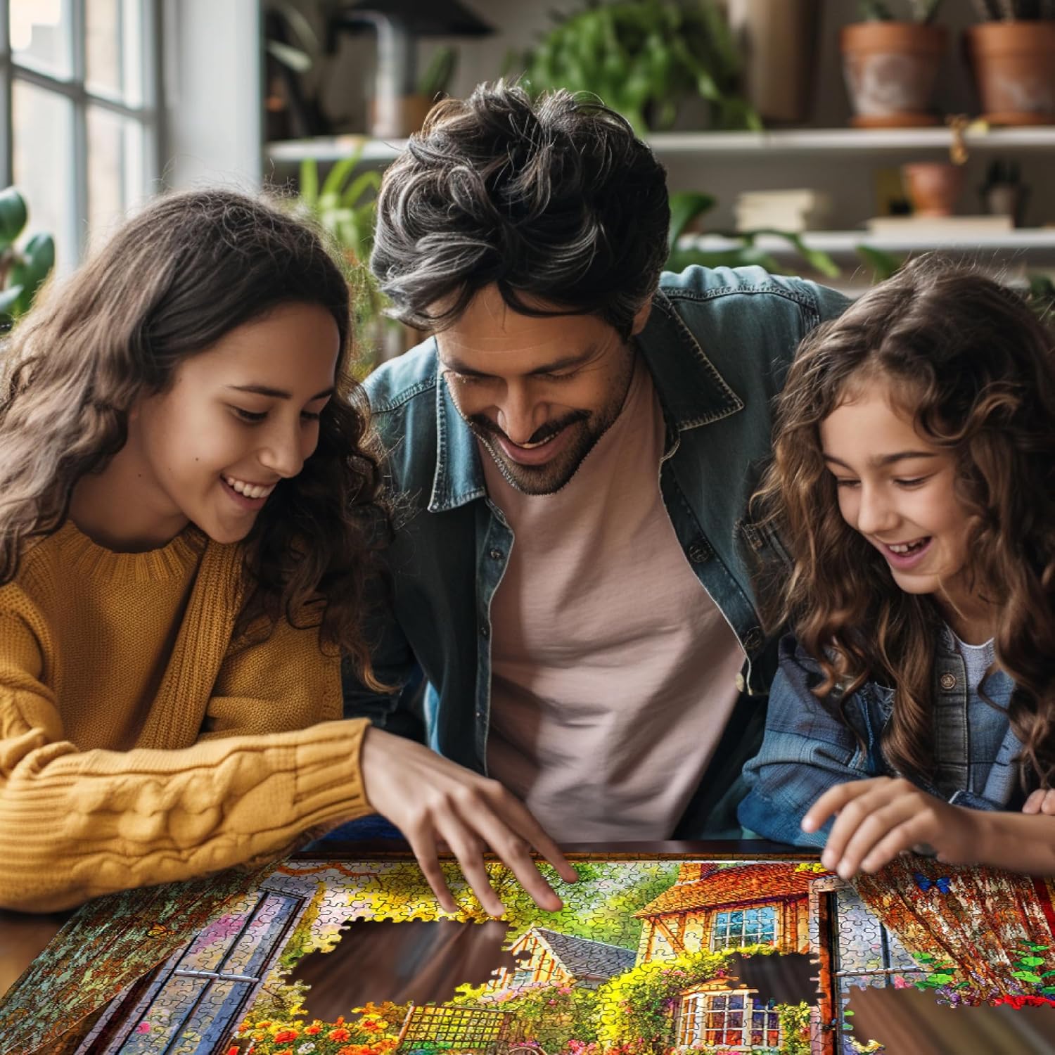 White Mountain 1000 Piece Jigsaw Puzzle Scenic Spring Flower Puzzles with Large Pieces Gift for Adults and Family 24"x30" - Country Breakfast