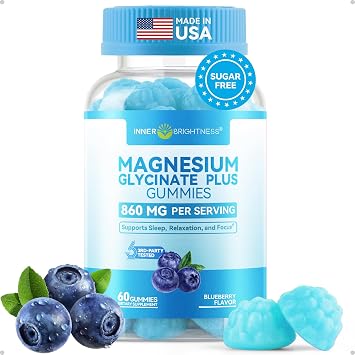 Magnesium Glycinate Plus Gummies 860mg, Sugar-Free, Adults & Kids 4+