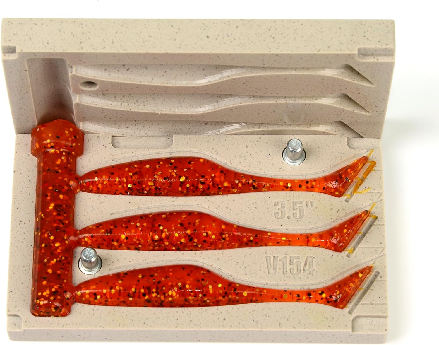 FatFish V154-3C Bait Mold Soft Plastiс Lure Making Injection Mold for Do-It Fishing Lures 3.5"