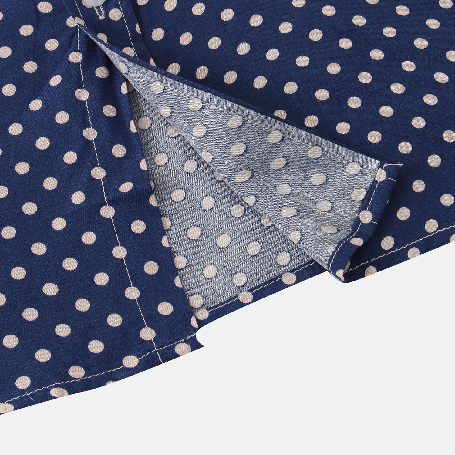 Ymosrh Men's Short Sleeve Button Down Shirts Linen Top Polka Dot Print Lapel Short Shirt Shirts Casual Stylish, M-3XL