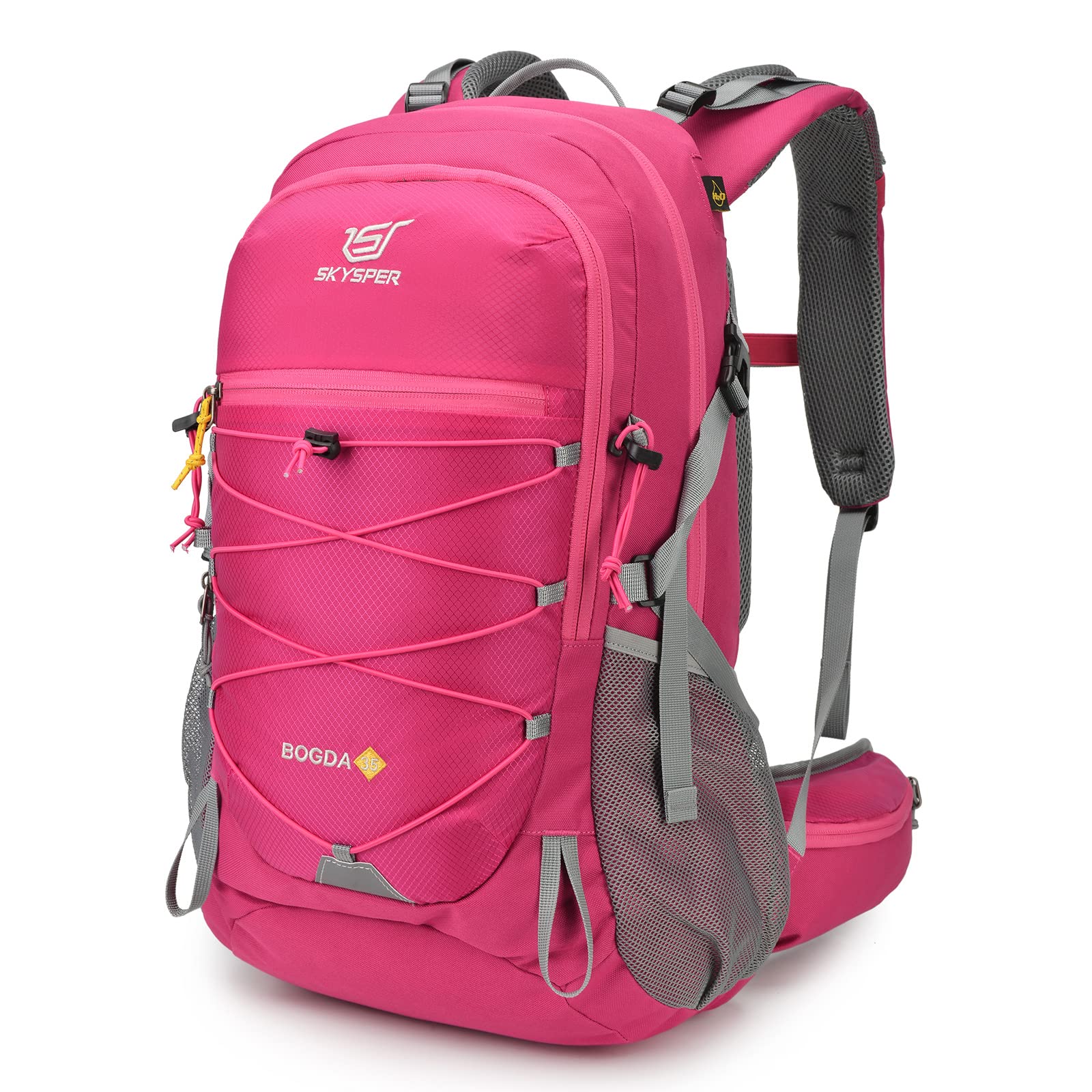 SKYSPER Wanderrucksack 35L Camping Backpack mit Rückenbelüftung Trekkingrucksack aus atmungsaktivem 3D Air Mesh Polyester Camping Outdoor Wandern Rucksack