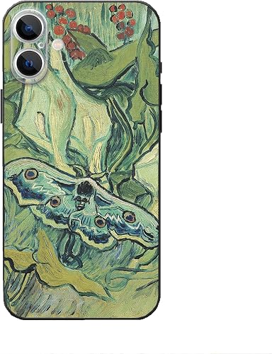 Artizgcase Compatible with iPhone 16 Plus Case, Vintage Insects Great Peacock Mo