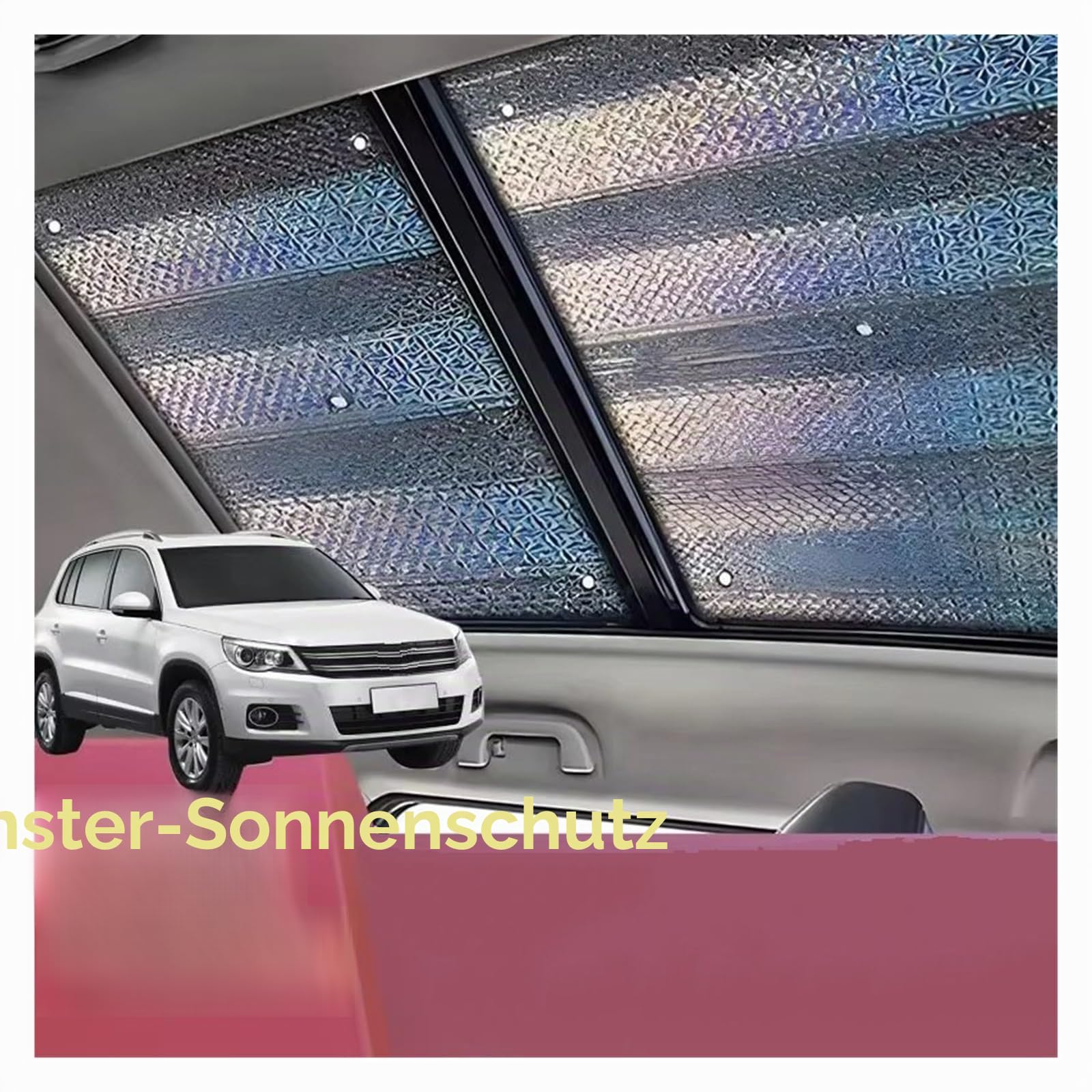 Sonnenschutz Auto Für VW Tiguan 5N 2010-2017 Panorama Dach Hitzeschild Fenster Sonnenschirm Geeignet Autofenster Sonnenschutz (Silver Black)