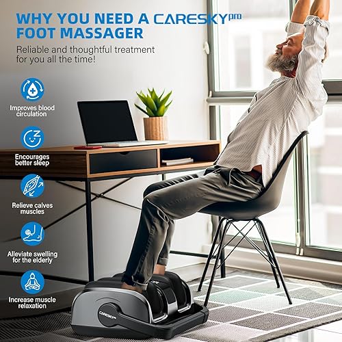 Miniatura 8 de Máquina masajeadora de pies Shiatsu para neuropatía y alivio del dolor, terapia de calor sorpresa, amasamiento profundo de 5 intensidades,