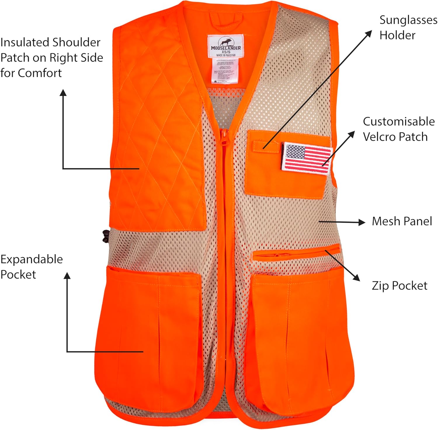 Shooting Vest, Range and Skeet Shooting Vest with Right Hand Shoulder Pad