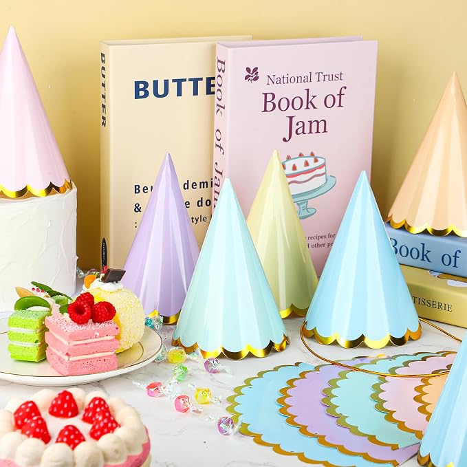 24 Sombreros de Fiesta de Cumpleaños de Papel Coloridos miniatura 2
