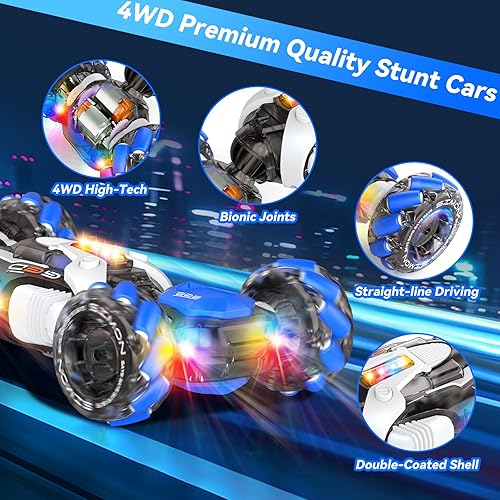 Miniatura 7 de Auto a control remoto, juguetes de control remoto, regalos para niños y niñas de 6, 7, 8, 9, 10, 11, 12 años, rotación de 360, 4WD con detección de