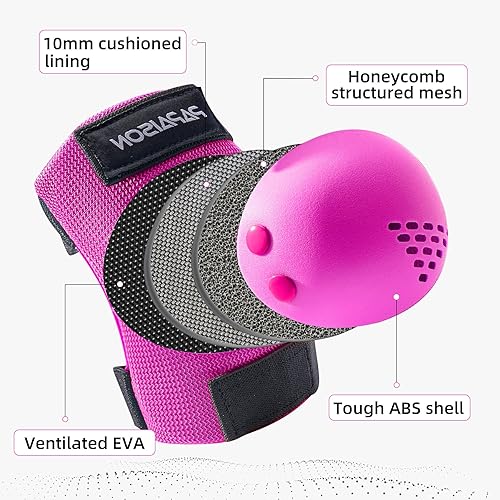 Miniatura 3 de PAPAISON Rodilleras para niñosjóvenes, coderas y muñequeras para patinaje en línea, ciclismo, monopatín, scooter, juego de equipo de protección 3 en