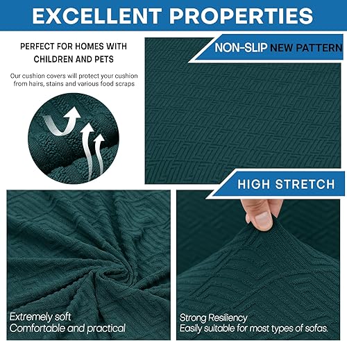 Miniatura 2 de ZNSAYOTX Fundas elásticas individuales para cojines de sofá, fundas de asiento de repuesto suave con patrón único, protector de muebles con parte