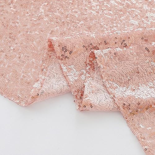 Miniatura 7 de Paquete de 10 caminos de mesa de lentejuelas color oro rosa de 12 x 72 pulgadas, camino de mesa dorado rosa con purpurina para fiestas, bodas,