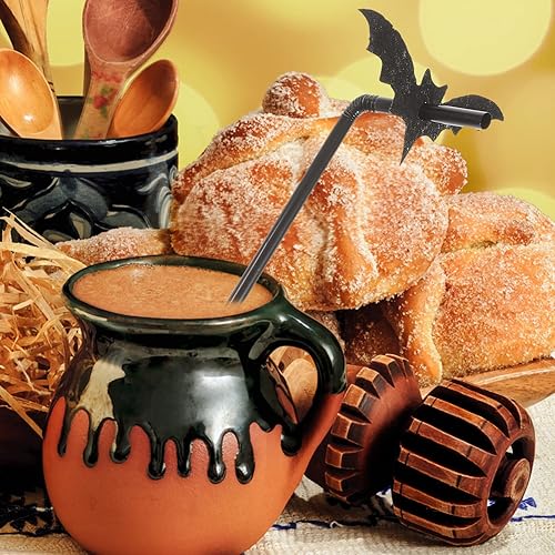 Miniatura 6 de Amosfun 50 juegos de pajitas de murciélago de plástico para beber suministros de fiesta de Halloween