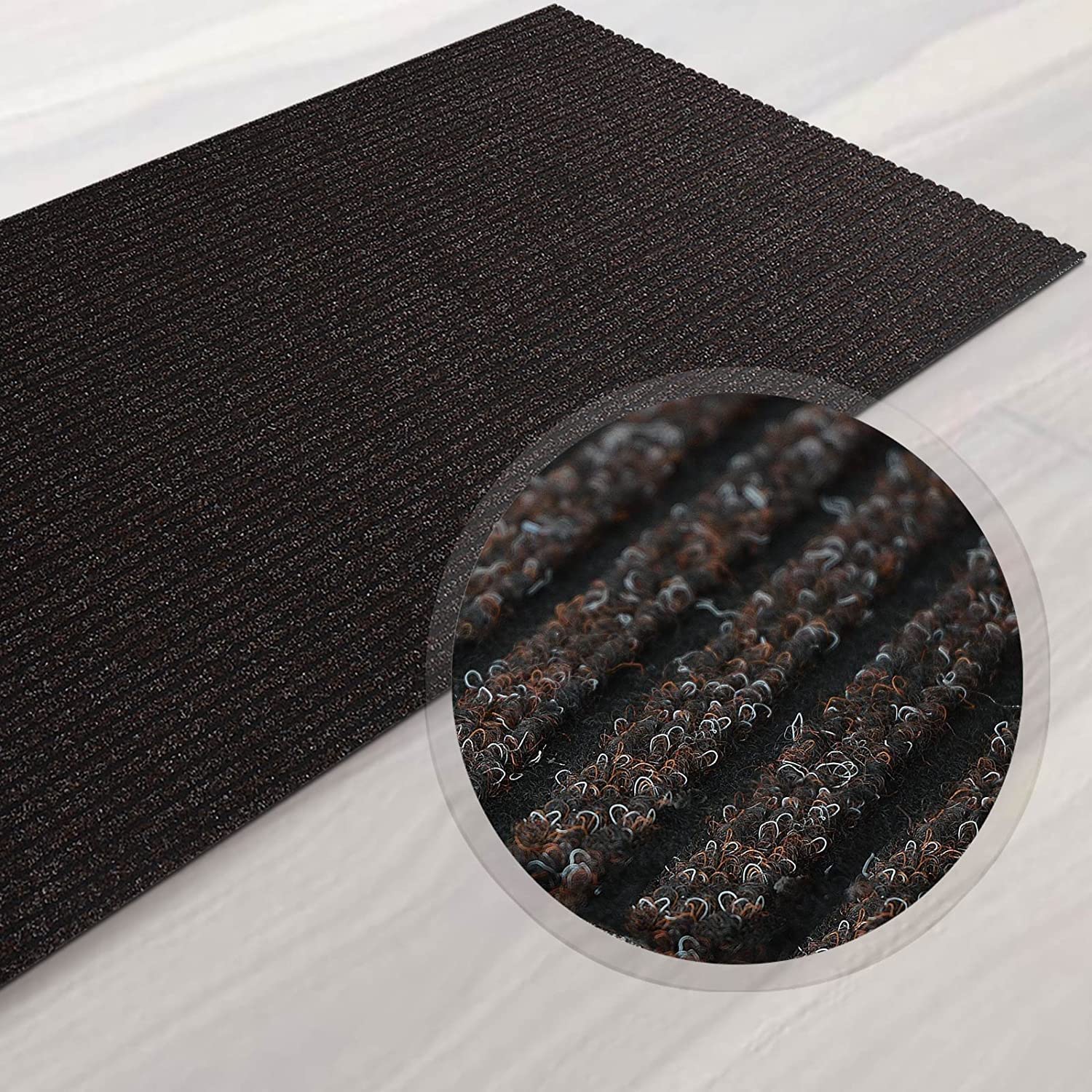 KARAT Tapis de Cuisine Granada - coupé sur Mesure - Largeur : 80 cm - antidérapant et Isolant sonore (Brun, 80 x 400 cm)
