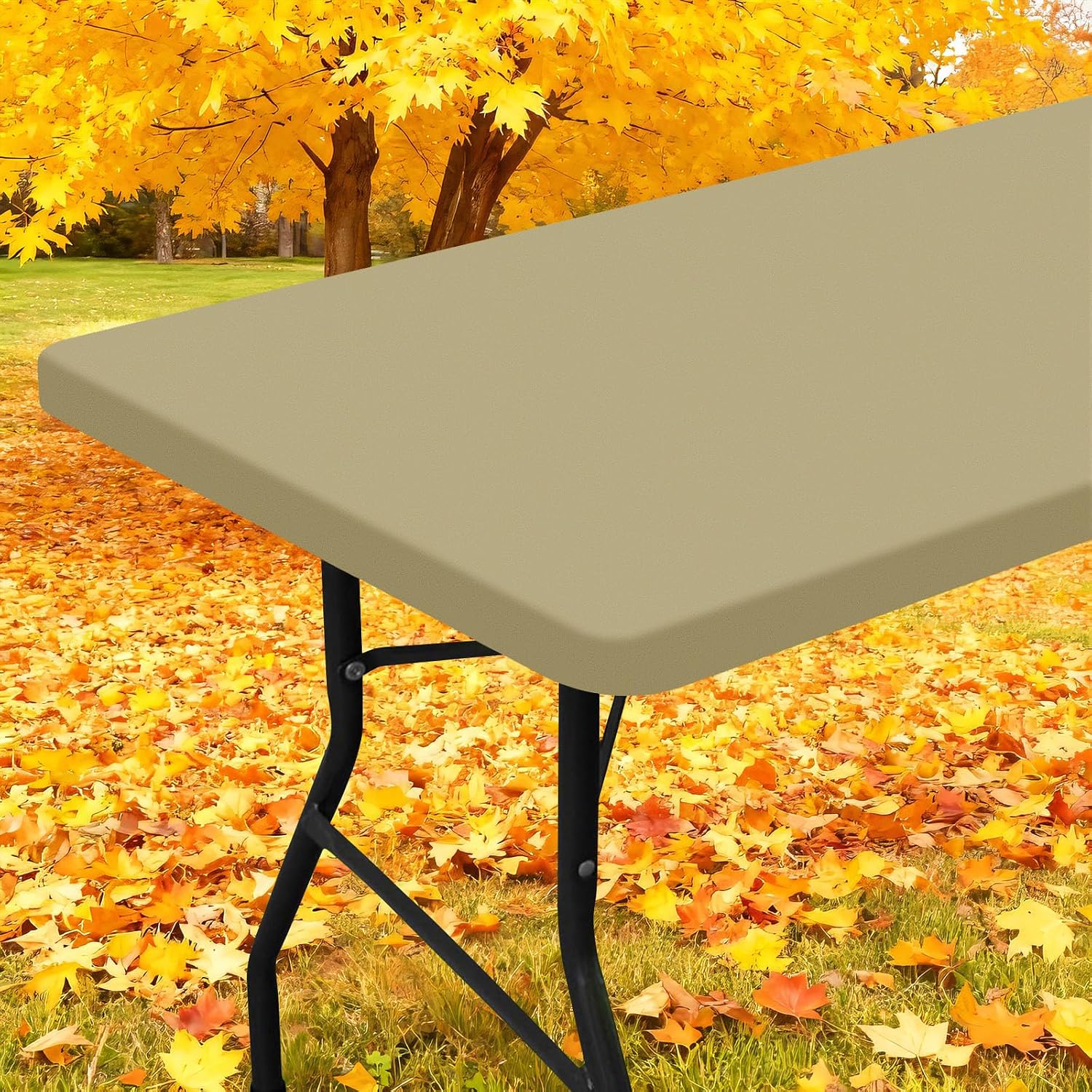  Elastic Fitted Polyester Tablecloths for 4 Foot Rectangle Tables