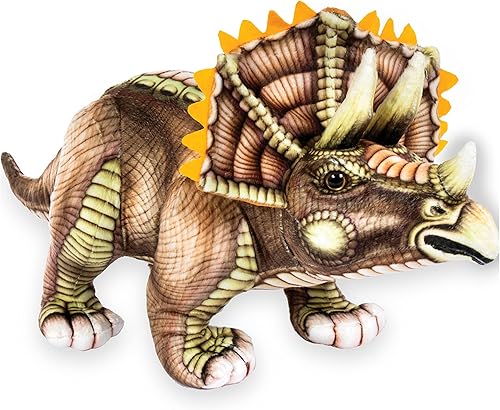Real Planet Juguete de peluche de dinosaurio, regalo realista de animales de peluche para niños de todas las edades, triceratops jurásicos grandes,