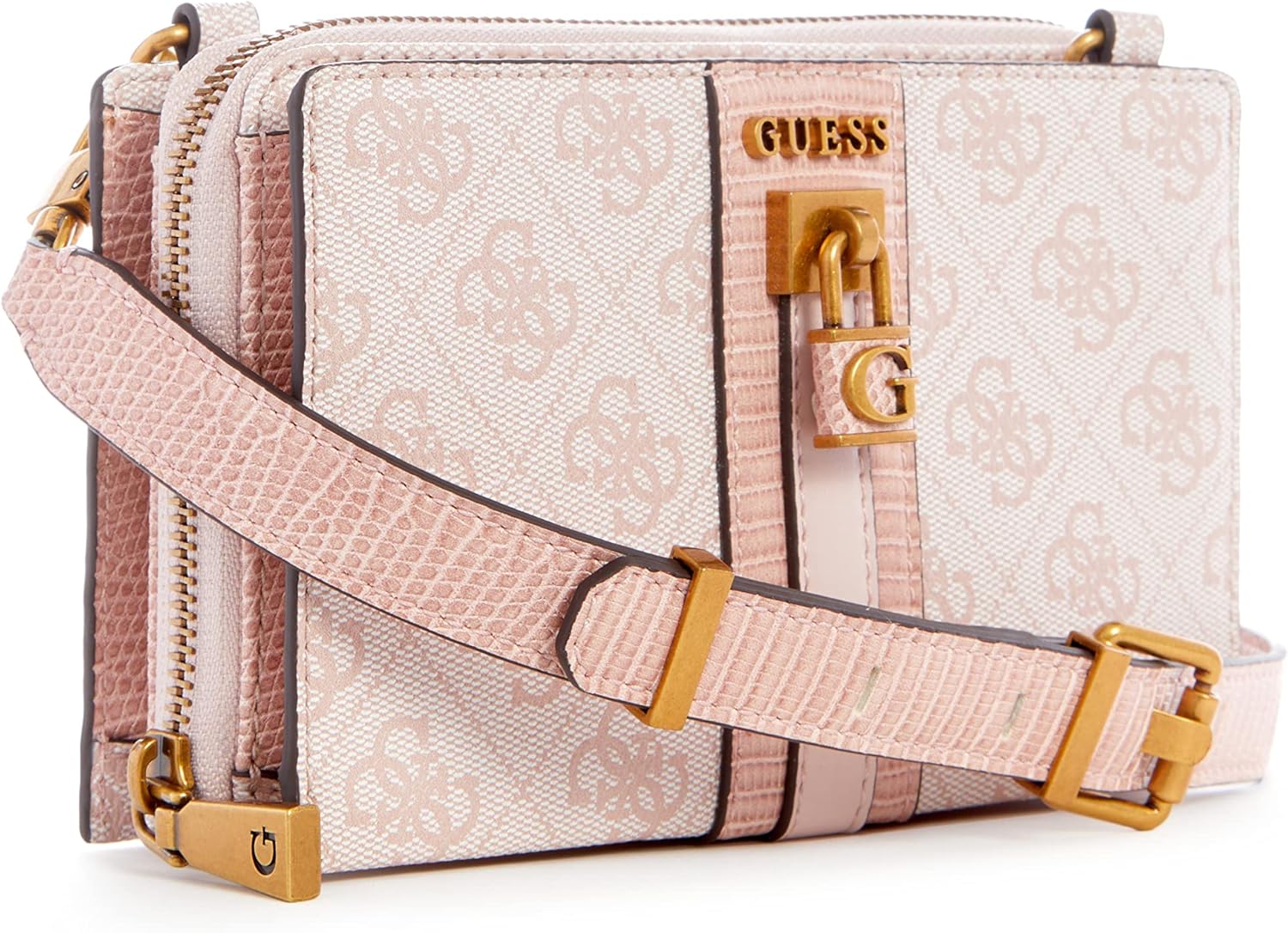 GUESS Ginevra Mini Girlfriend Crossbody, Blush Logo Handbags