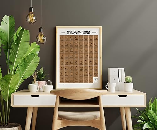 Miniatura 5 de Park People Póster para raspar de los Parques Nacionales de Estados Unidos con los 63 Parques Nacionales de Estados Unidos 24 x 17 pulgadas