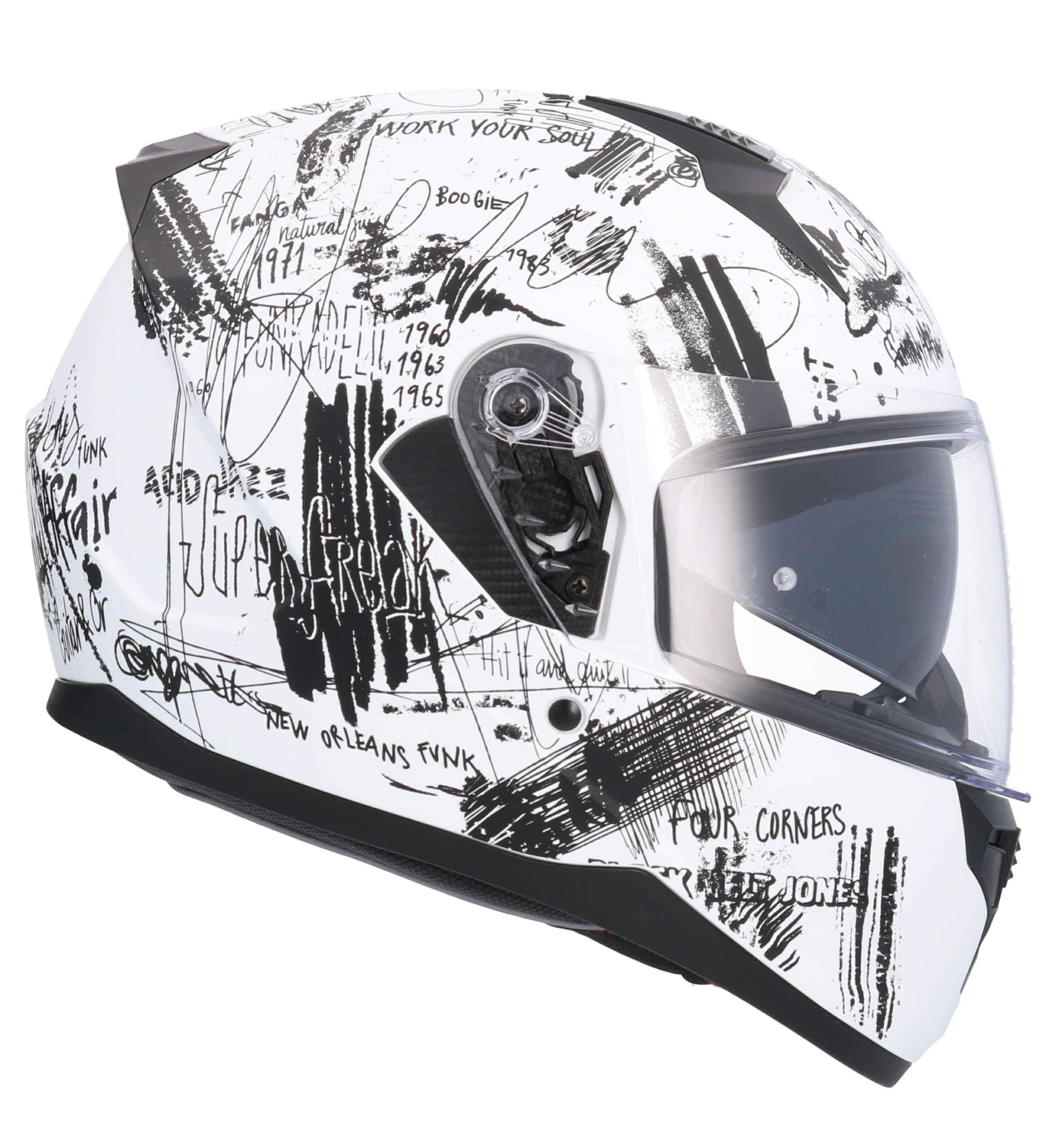 Shiro HEMETS Casco Integral SH-667 FUNCKY Blanco con Gafas Solar (XL)