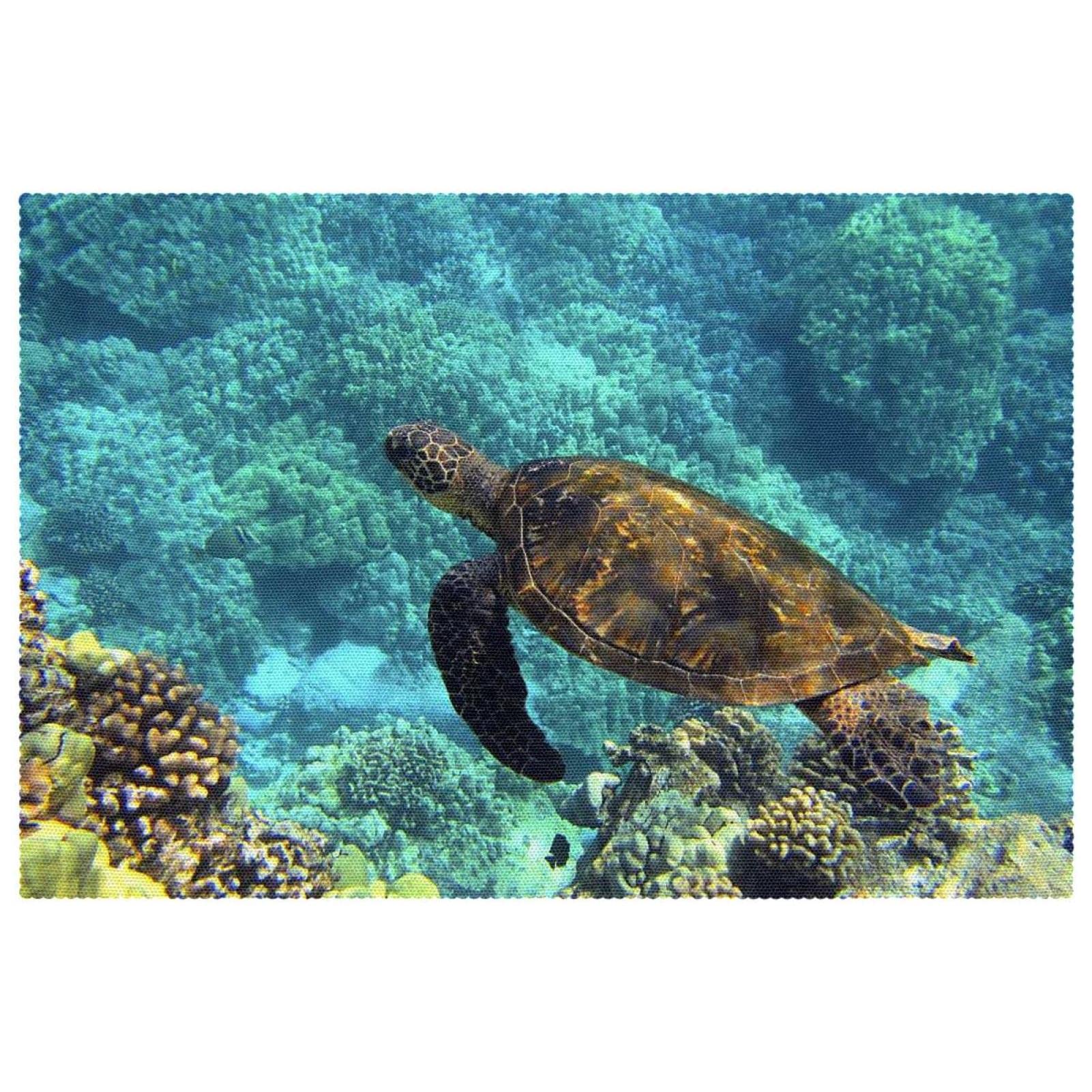 Set de table tortue de mer 30x45cm lot de 6 dessous de plat thermorésistant