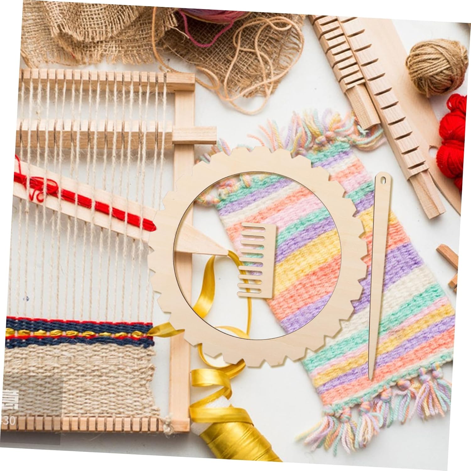 OSALADI 1set Handcraft Weaving Board Tool for Yarn Projects Compact Weaving Board for Easy Carrying and Storage for Beginners and Craft Enthusiasts