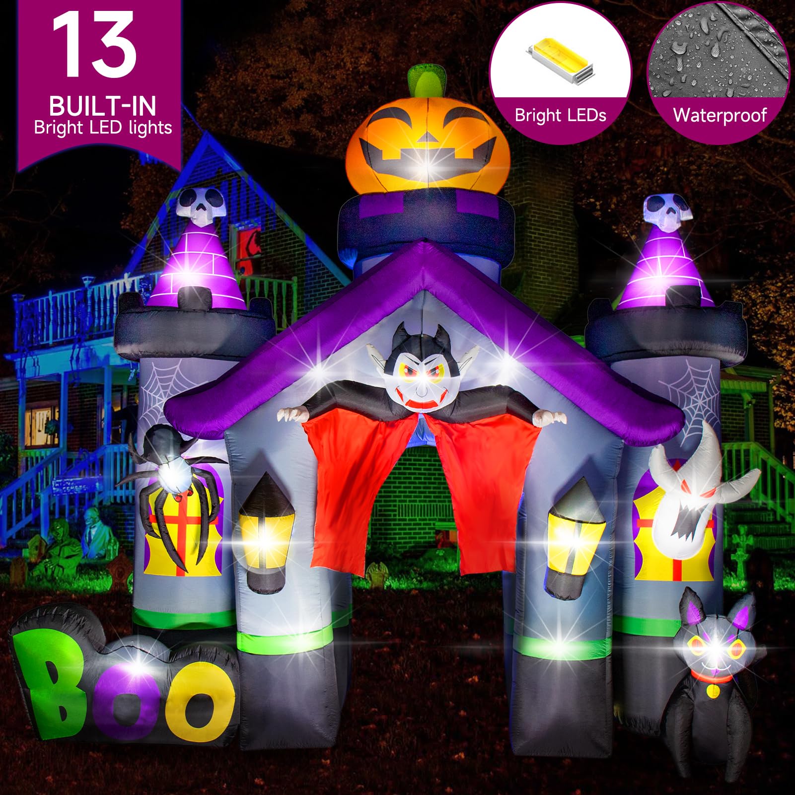 Snapklik.com : 14FT Long & 13FT Tall Halloween Inflatables Outdoor ...