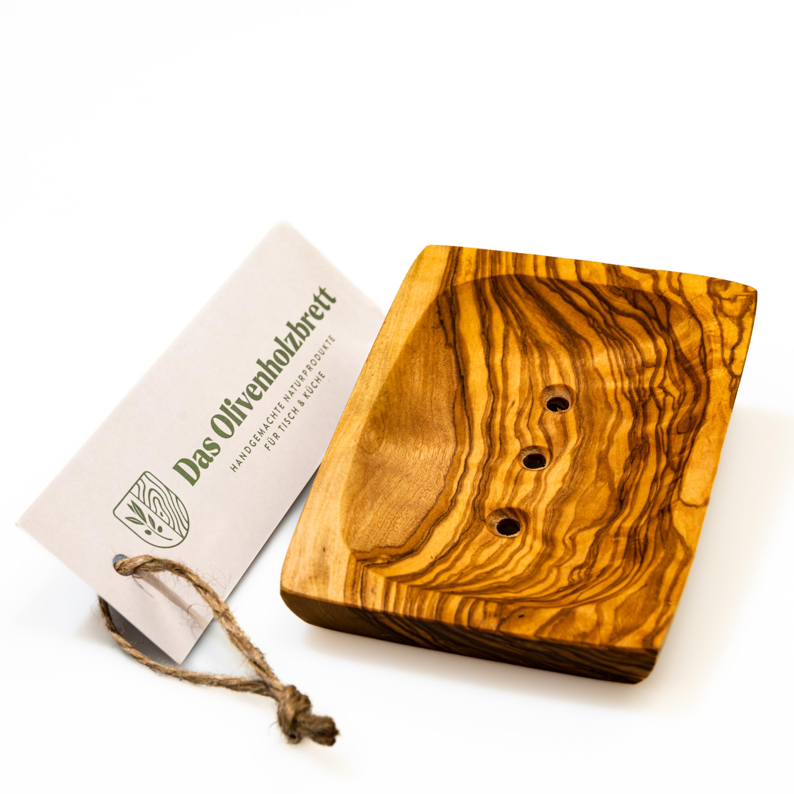 das Olivenholzbrett Soap Dish, 13 cm, Rectangular, Olive Wood, Natural