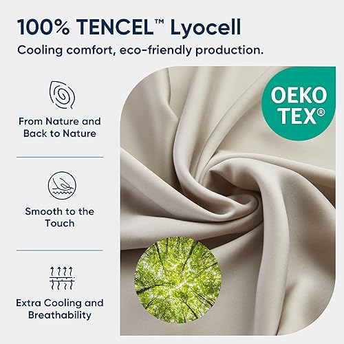 Miniatura 3 de Vesta Funda de edredón de eucalipto  100% eucalipto Tencel lyocell, suave y transpirable, cierre de botón de coco, tamaño Queen, 90 x 90 pulgadas,