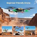 FPV Drone with Camera 4K for Adults,Big Screen on Remote Controller,2 pcs Batteries and Carrying Case,Gift for Men,Easy Fly Quadcopter for Beginners with Optical Flow Positioning