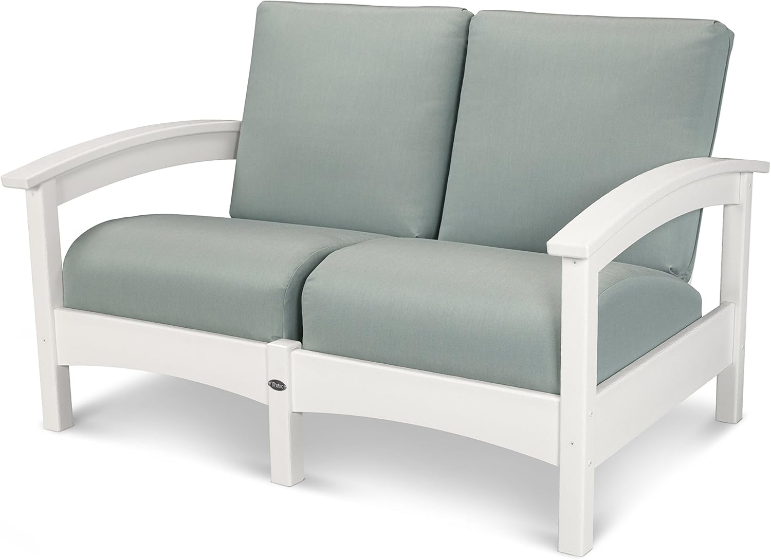 Polywood TXC47CW-5413 Deep Seating Settee, Classic White/Spa