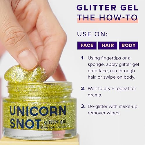 Miniatura 5 de Unicorn Snot - Gel holográfico con purpurina para el cuerpo, accesorios para fiestas, fiestas de disfraces para mujeres y niños, vegano y libre de