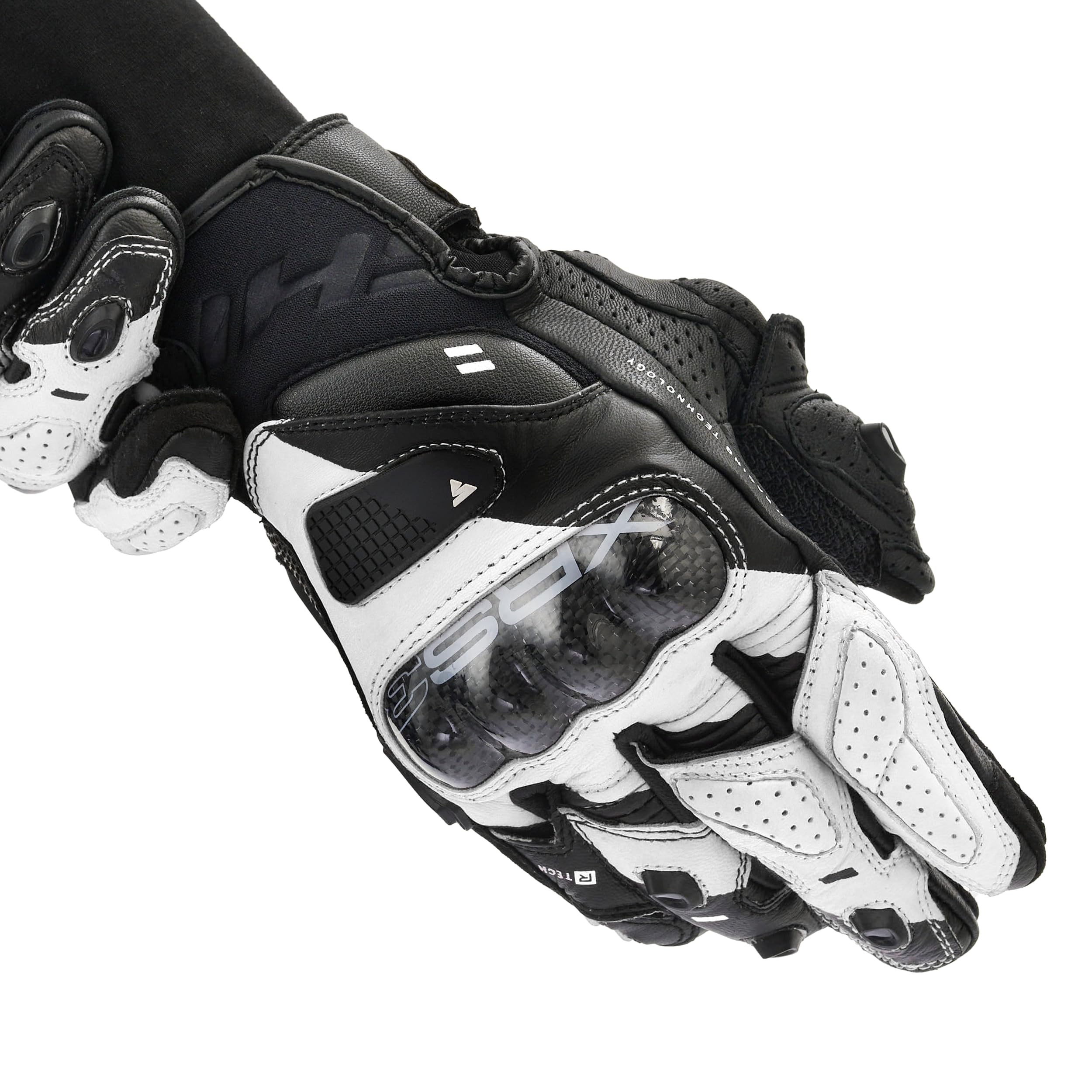 SHIMA XRS-3 Motorrad Handschuhe Herren Leder Kurze Sport Motorradhandschuhe Schutz Touchscreen Stadt Lederhandschuhe Motorcycle Belüftet Verstärkt Perforiertes Leicht (Herren, Weiß, 3XL)