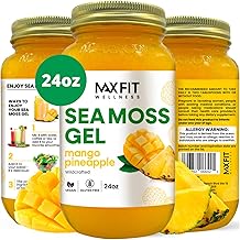 MAX FIT Sea Moss Gel Raw (12 Flavors) 24oz Wildсrafted Gold Sea Moss Gel from Saint Lucia | 92 Vitamins and Minerals | Pure Raw+Non-GMO | Vegan Superfood