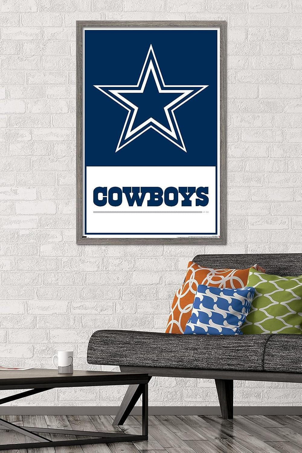 NFL Dallas Cowboys- Logo 21 Wall Poster, 34L" x 22.4W", Barnwood Framed Version