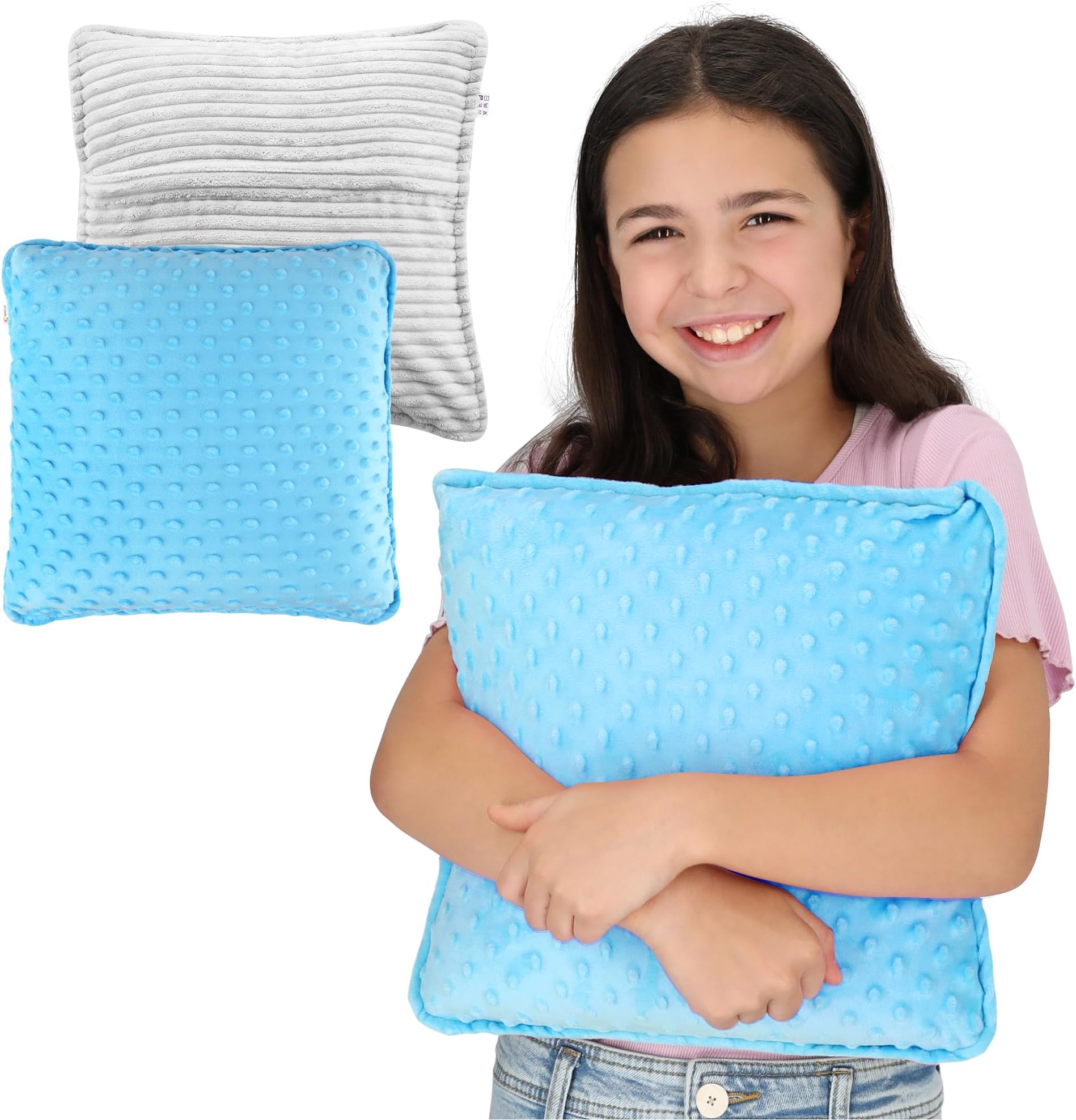 Special Supplies Vibrating Pillow Sensory Pressure Activated for Kids and Adults, 12” Plush Minky Soft Cover, Textured Therapy Stimulation Bumps-Vibrations, Music & Voice Recording (Blue)