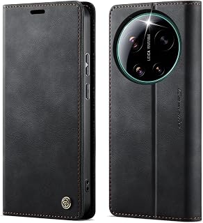 Coque Xiaomi 17 Ultra Housse Antichoc en Cuir PU Premium Fentes Cartes Etui [Blocage du Signal RFID] Pochette de Portefeuille avec Fonction Support à Rabat Housse XIAOMI 17 Ultra-Noir