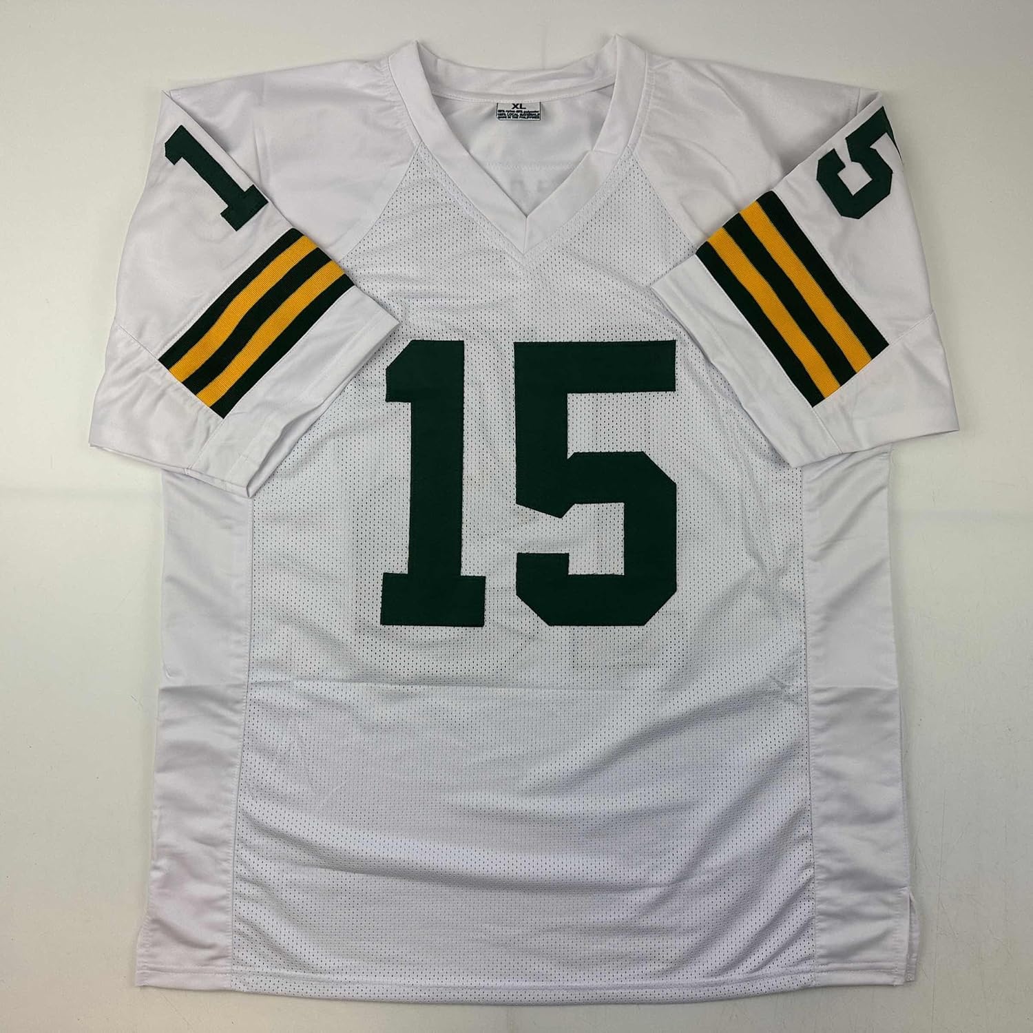 Facsimile Autographed Bart Starr Green Bay White Reprint Laser Auto Football Jersey Size Men's XL - Image 3