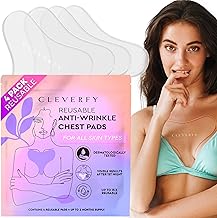 CLEVERFY Silicone Chest Anti Wrinkle Patches for Décolleté - 4-Pack of T-Shape Reusable Wrinkle Pads