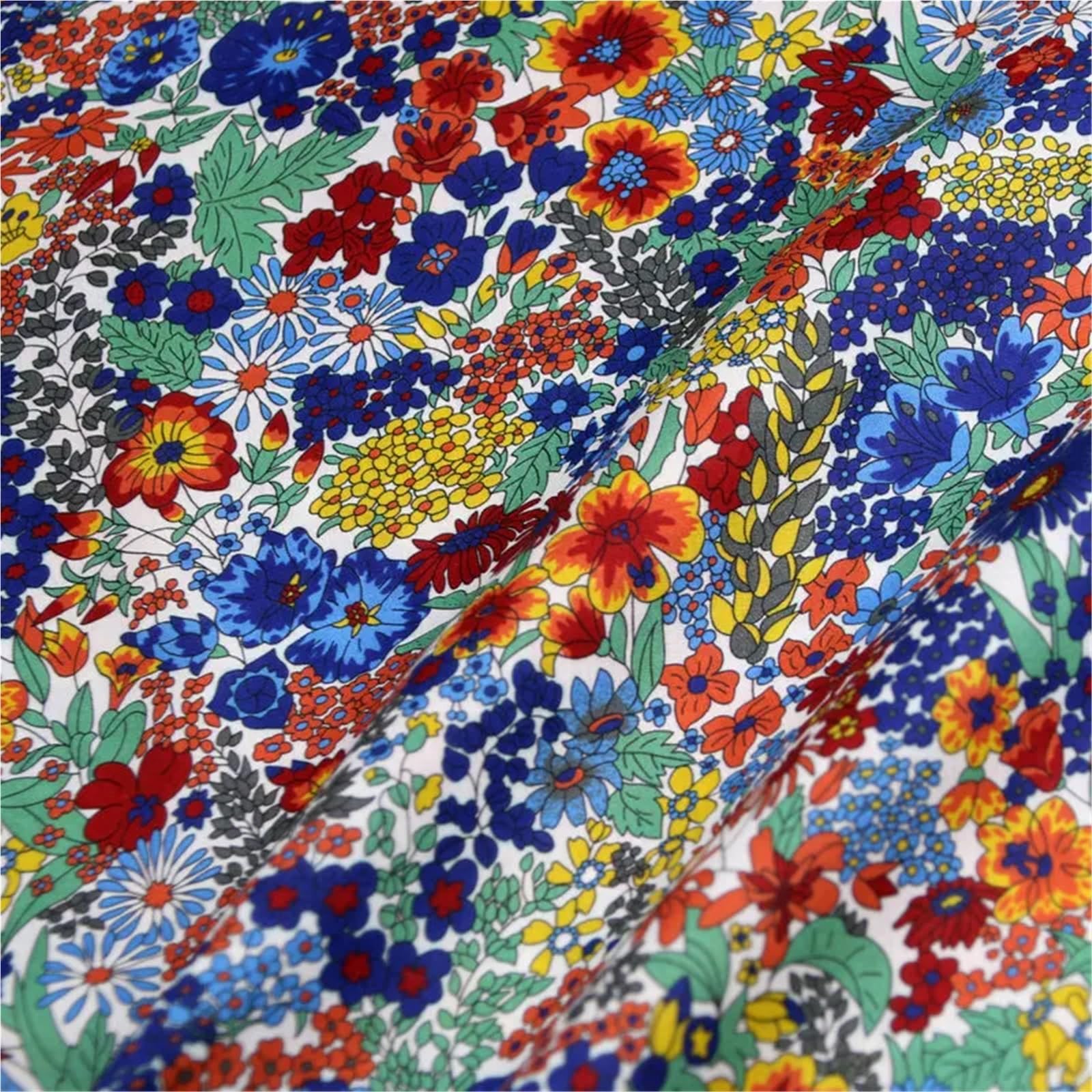 Impresión de tela algodón con flores color oscuro(Color-11)