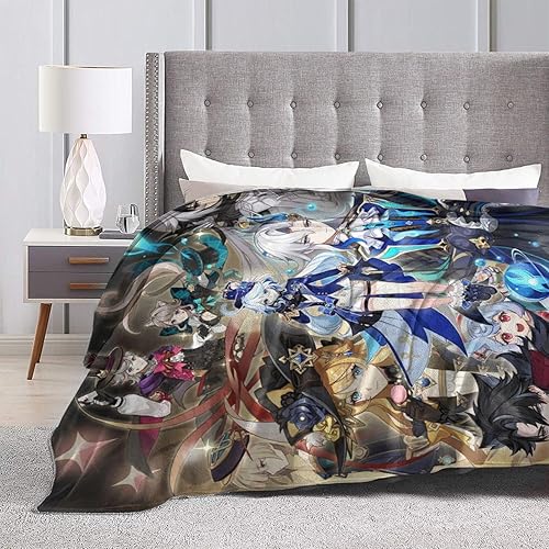 Miniatura 6 de Manta de juego de anime, manta de franela de felpa súper suave para cama, sofá, sala de estar, decoración de sofá, regalos de 50 x 40 pulgadas,