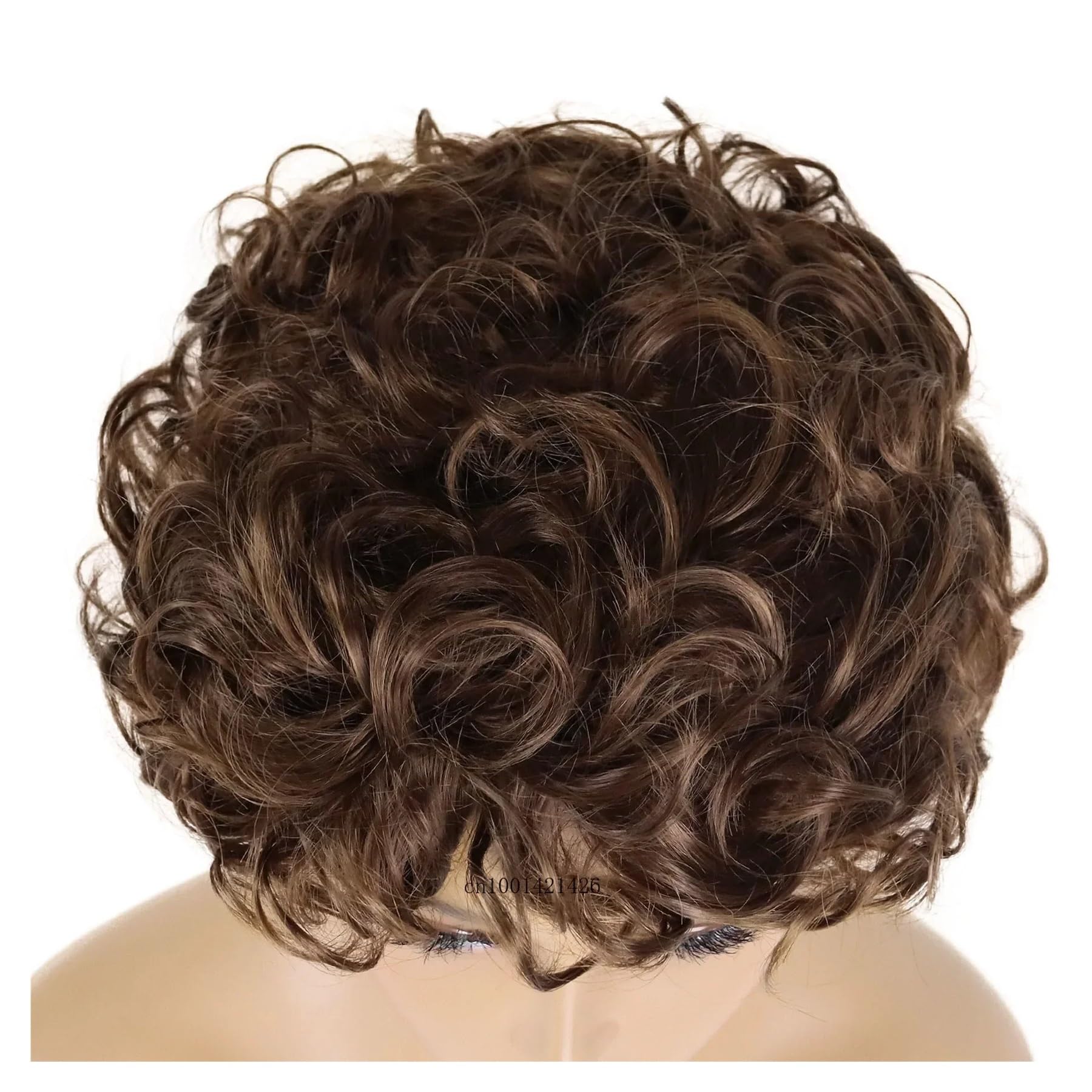 1 szt. Czarna peruka z kręconymi włosami dla kobiet Krótkie brązowe peruki syntetyczne Damskie fryzury Casual Style Zamiennik Afro loki Natural Mommy Soft
