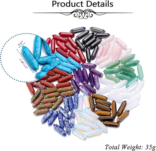 Miniatura 6 de Top Plaza Juego de 10 varillas de cristales curativos de ópalo pulido a granel, juego de varitas de cristales de ópalo real, puntos de piedras