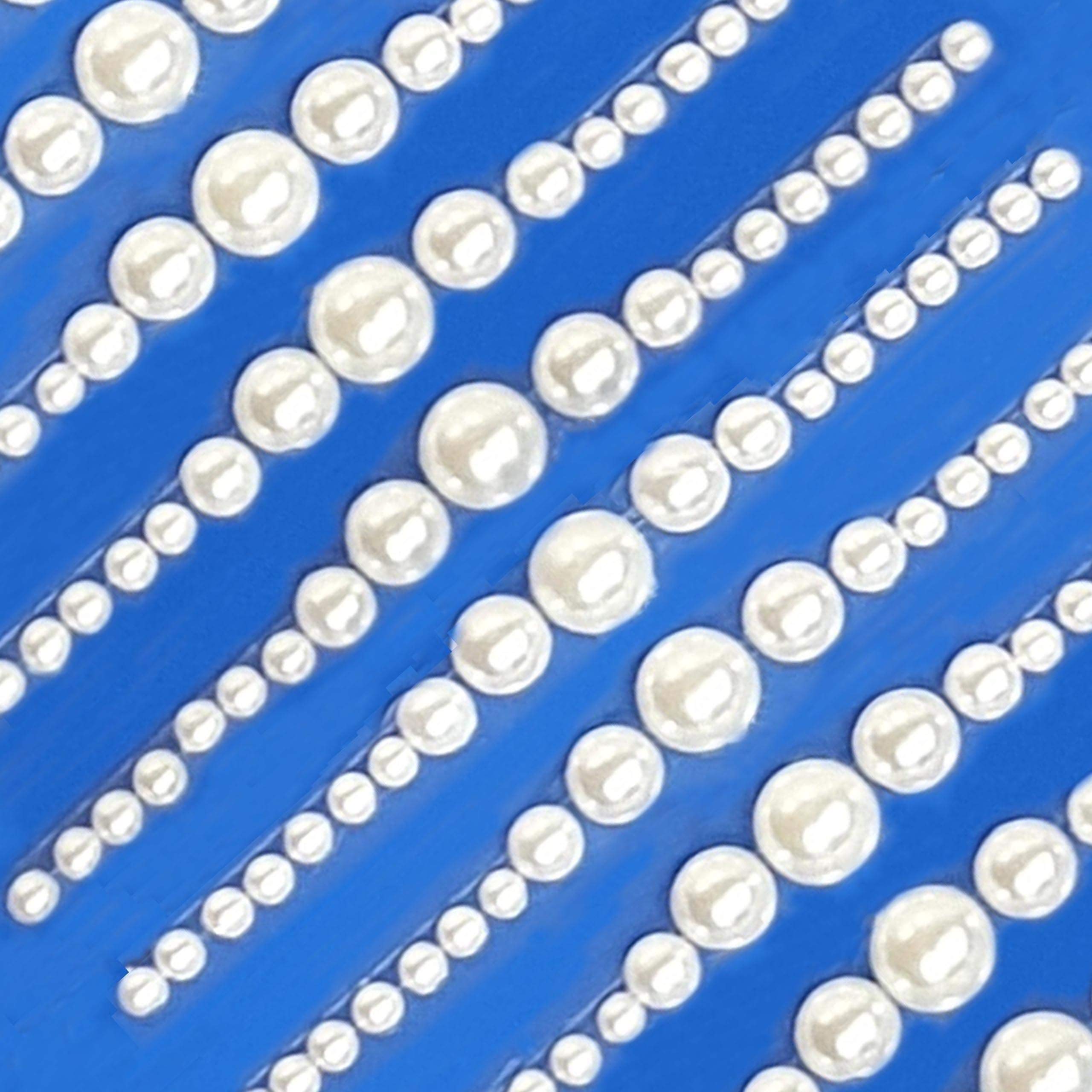 Pebble Eleven White 5Cm Pearl Sticker Strips Craft Card Border Scrapbook Stick On Round Stones