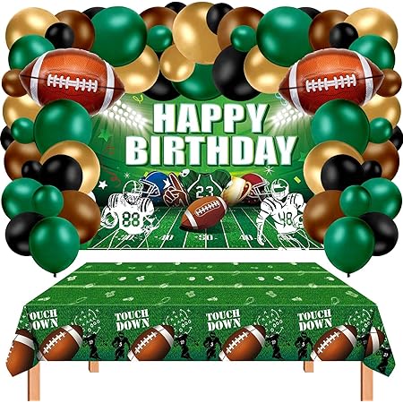 Amazon.com: 80PCS Football Party Decorations Kit Touchdown Backdrop ...