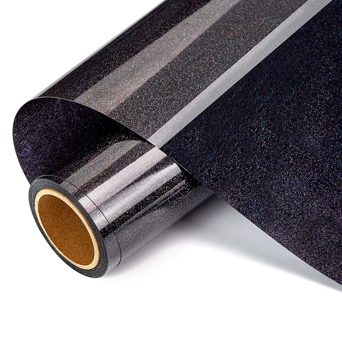 Buy HTVRONT Black Glitter HTV 10'' X 10ft Glitter Iron on Vinyl for