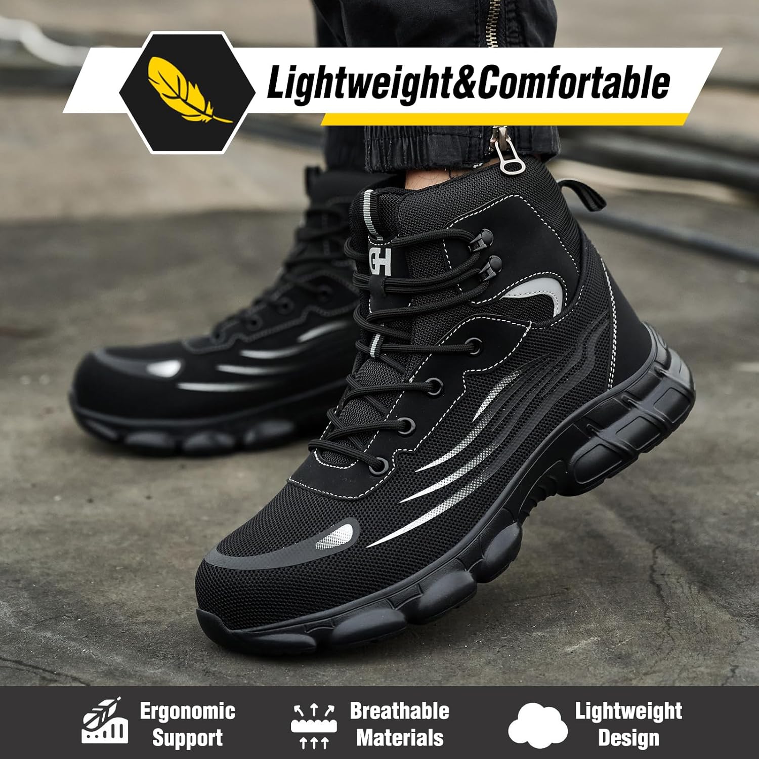 Steel Toe Shoes for Men and Women Composite Toe Work Shoes Safety Sneakers Lightweight Indestructible Construction Puncture Proof Zapatos de seguridad para - Image 5